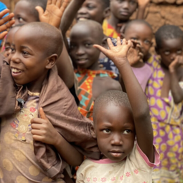 African Kids Arms Raised